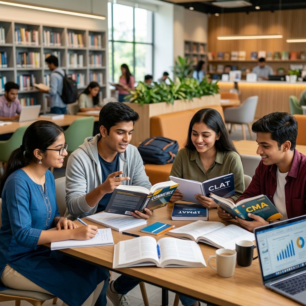 Indian girls and boys studying CA, CMA, IPMAT, CLAT, Commerce